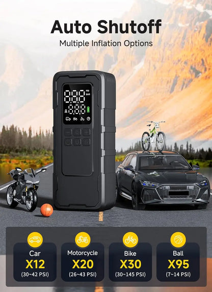 Portable 150PSI Tire Inflator, 20000mAh Air Pump with Gauge