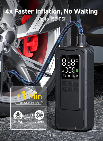 Portable 150PSI Tire Inflator, 20000mAh Air Pump with Gauge