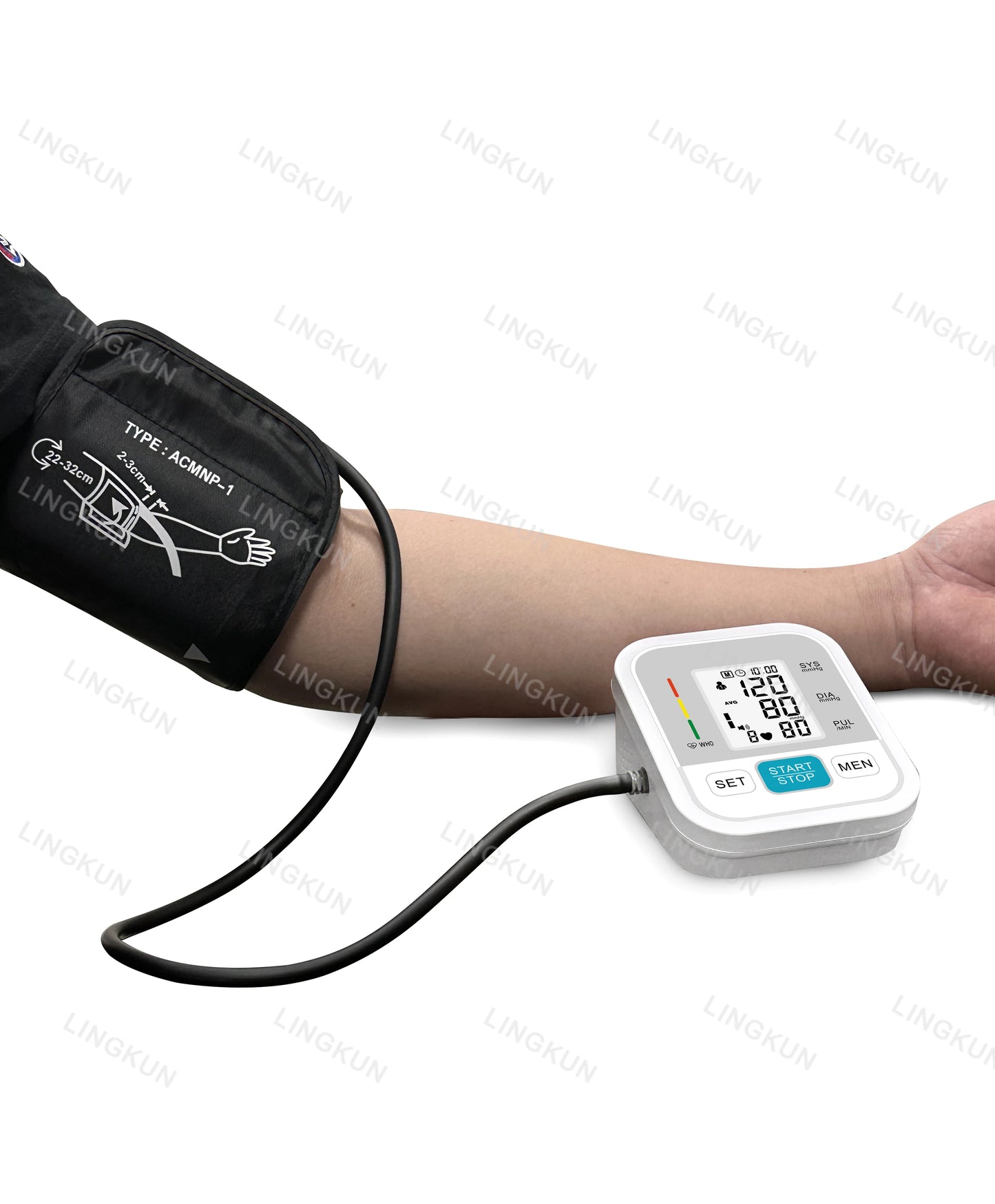 Digital Arm BP Monitor: Automatic Cuff & Heart Rate Sensor