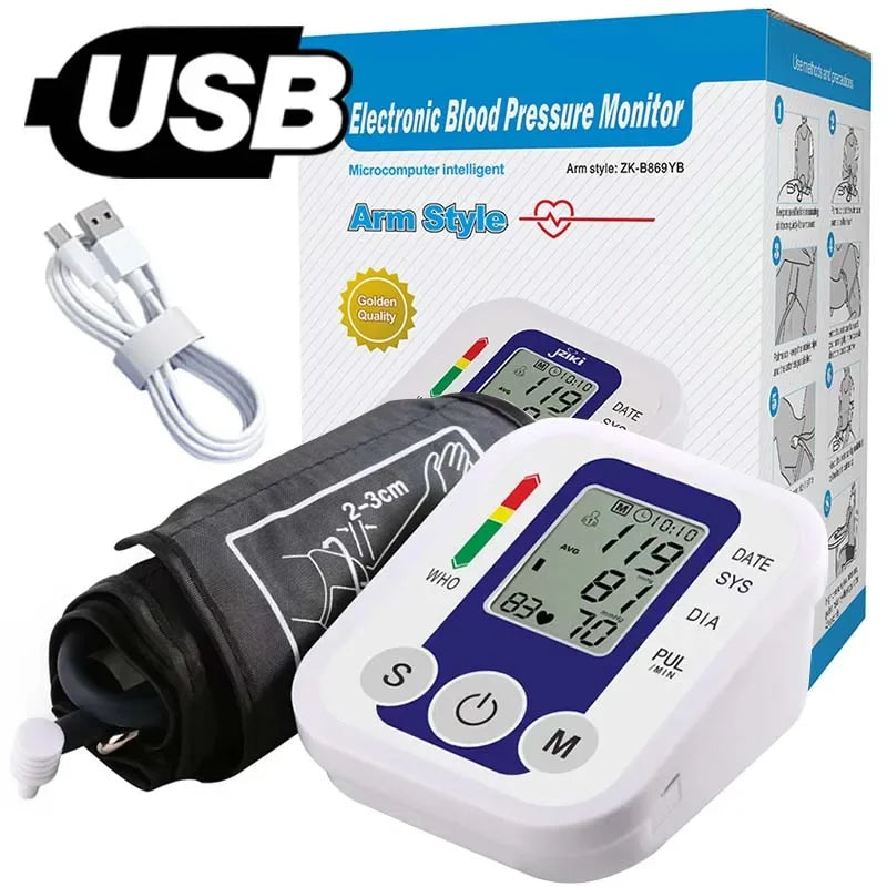 Digital Arm BP Monitor: Automatic Cuff & Heart Rate Sensor