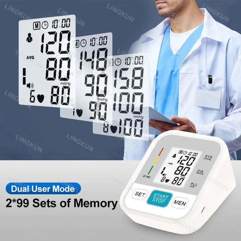 Digital Arm BP Monitor: Automatic Cuff & Heart Rate Sensor