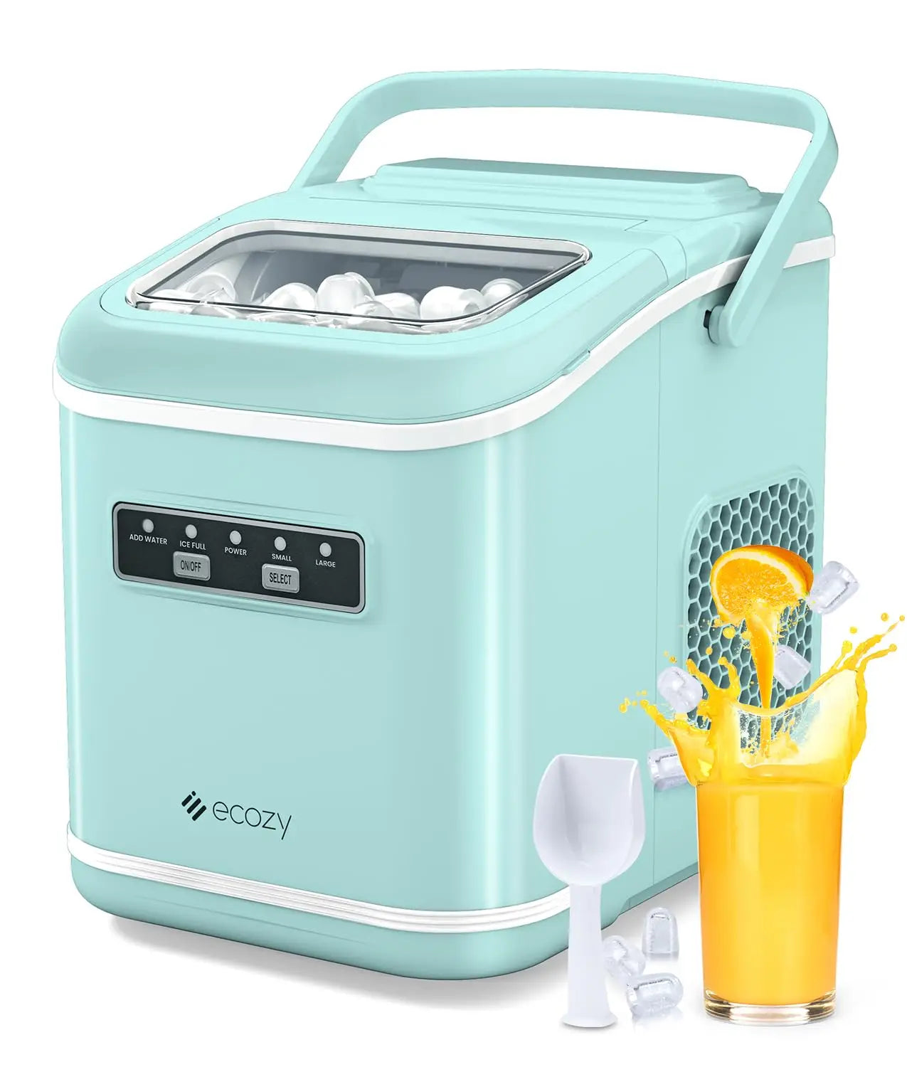 Portable Ice Maker - 9 Cubes in 6 Min, 26 Lbs/Day, Self-Cleaning