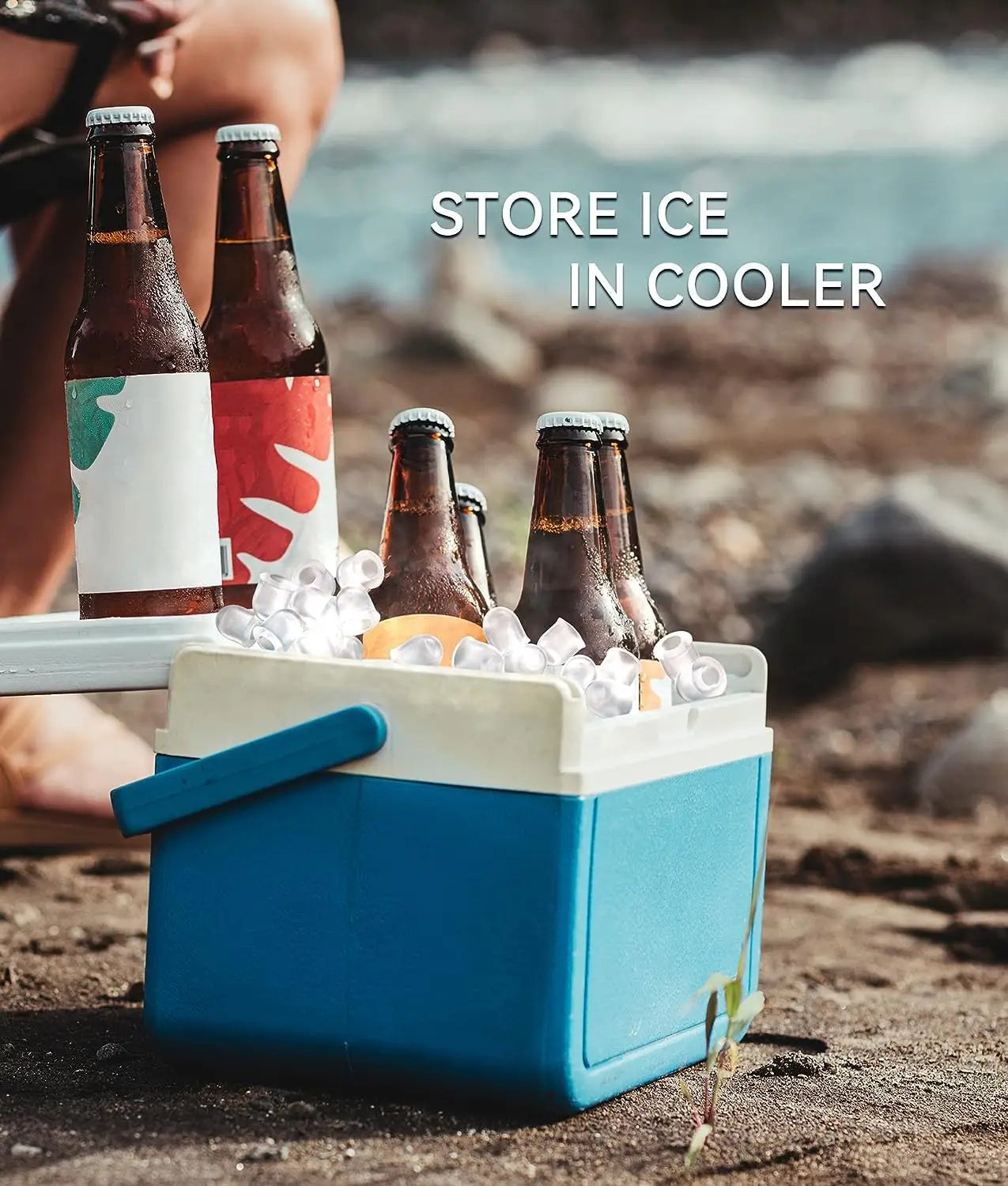 Portable Ice Maker - 9 Cubes in 6 Min, 26 Lbs/Day, Self-Cleaning